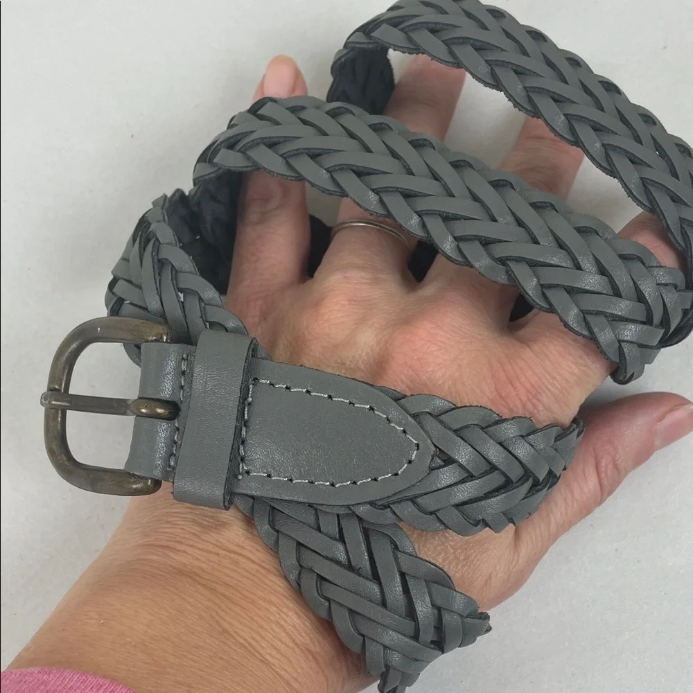 Vintage Belt Braided Leather Gray - Picture 3 of 10